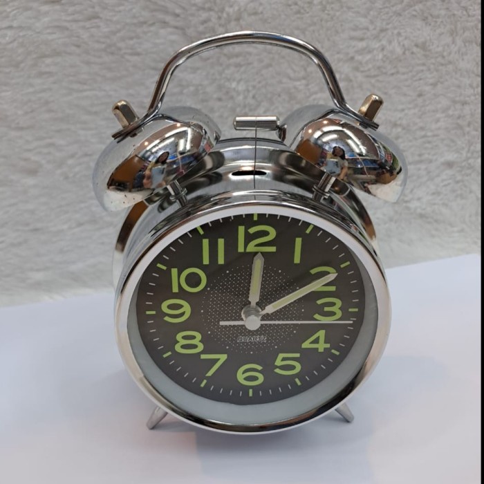 Jam Beker Kring Bulat Silver 668- Glowing In The Dark