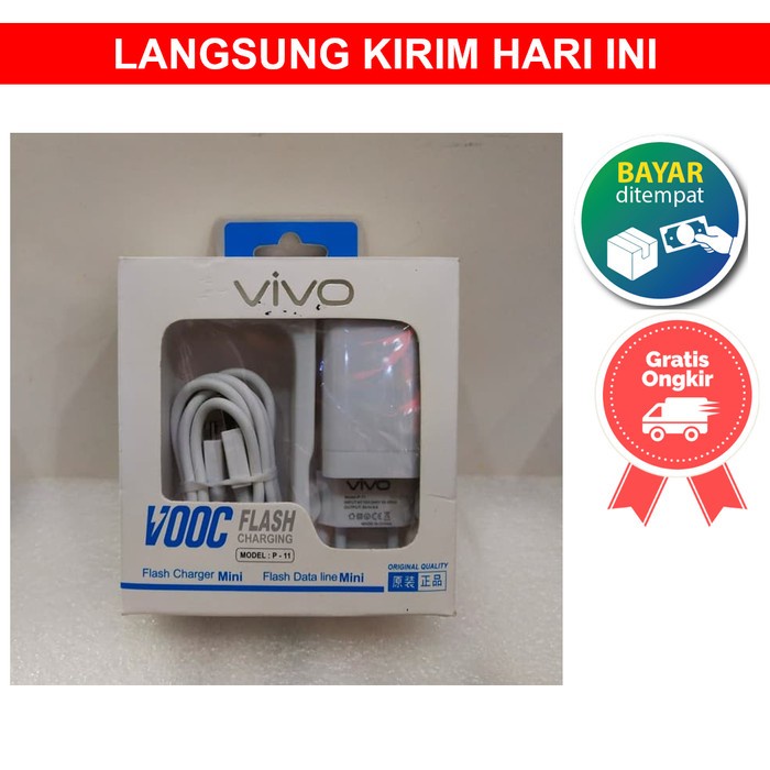 (BestSeller) Charger 2 Lubang Micro USB P11 P-11 4A 4 A VOOC HP Handphone Vivo