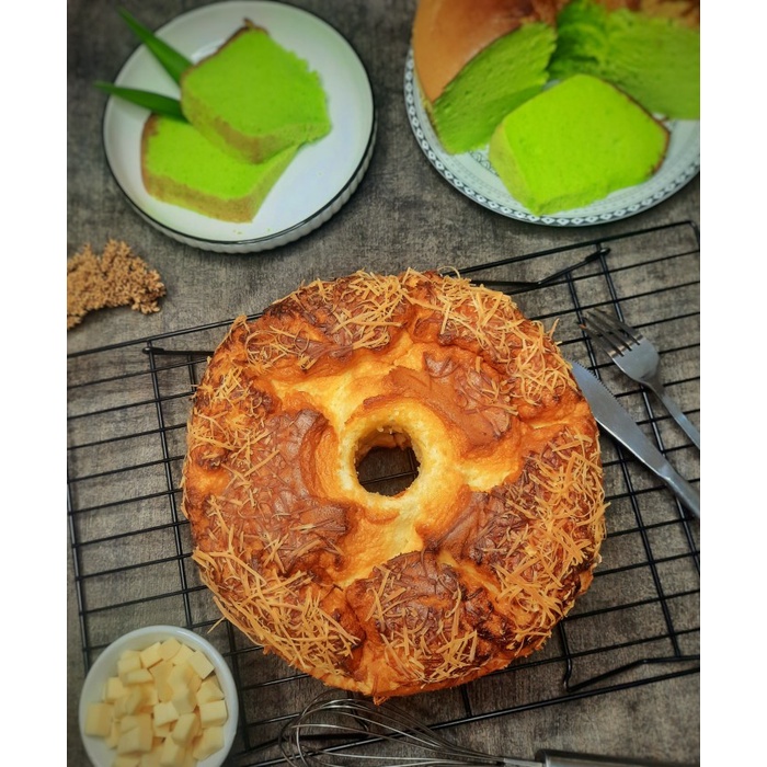 

Chiffon Cake / Bolu Sifon Jadul / Pandan, Keju, Coklat 22 CM