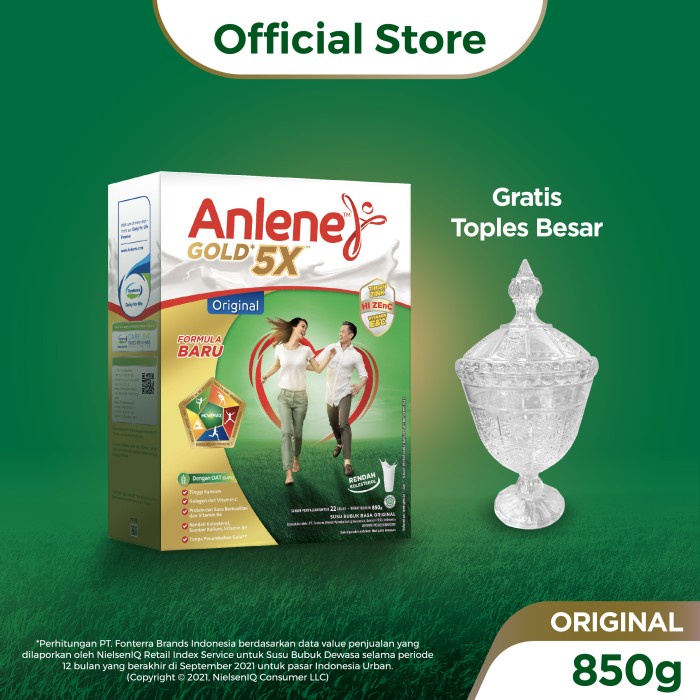 

[Special Ramadan] Anlene Gold 5X Susu Bubuk Dewasa All Varian 850g - Free Toples