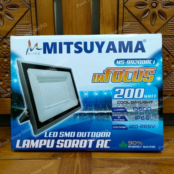 Lampu Sorot LED AC 200 Watt Mitsuyama MS-99200AC inFocus Colok Listrik