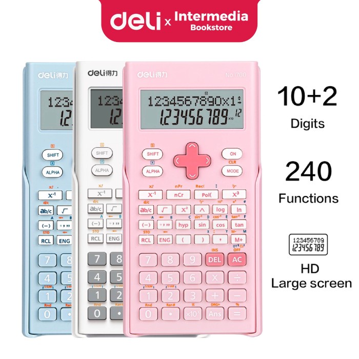 

Jual [READY] Deli 1700 Calculator Scientific Kalkulator 24 Fungsi Kalkulasi Putih