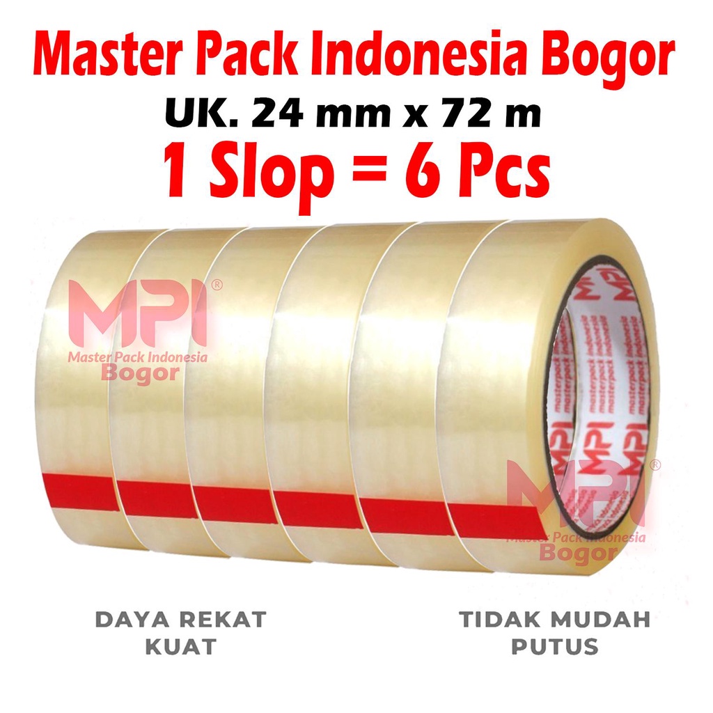 

6 PCS Lakban Isolasi 24mm x 72m / Selotip Kecil 72 Meter - Master Pack Indonesia Bogor