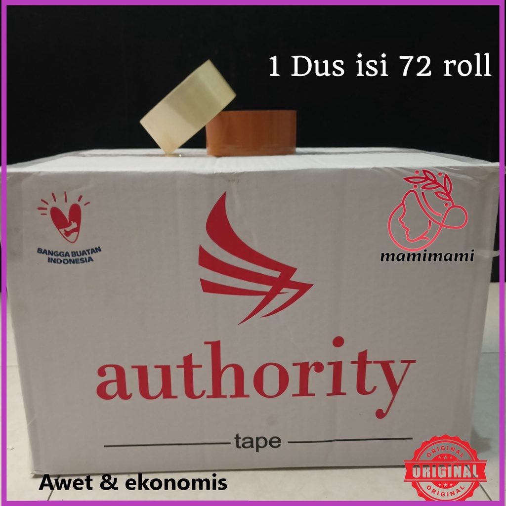 

Lakban Bening - Coklat 1 dus 2inch Solasi 45mm x 90yard isi 72 Authority