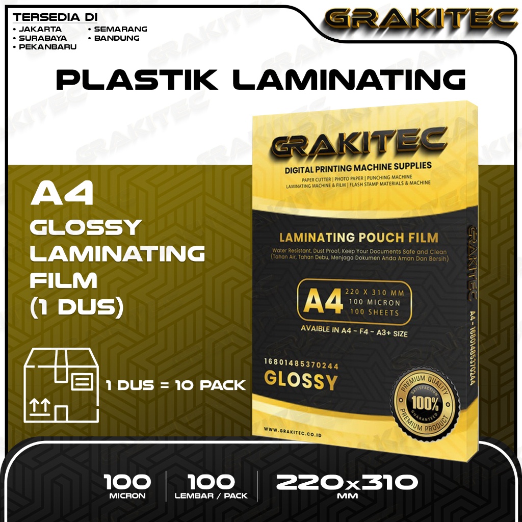

Grakitec Plastik Laminating Film A4 1 Dus Isi 10 Pack 100 Micron