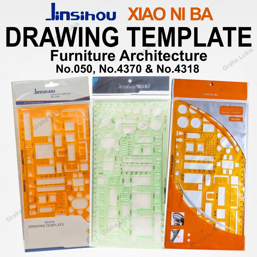 

Penggaris Mal Furniture - Interior Template 1:50 No. 050 / 4370 / 4318