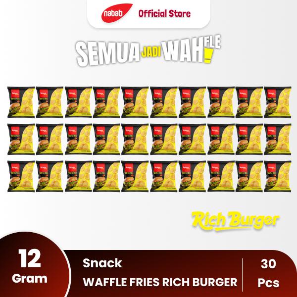 

terbaru !!! [bundling 30 pcs] waffle fries richburger 12 gram ready