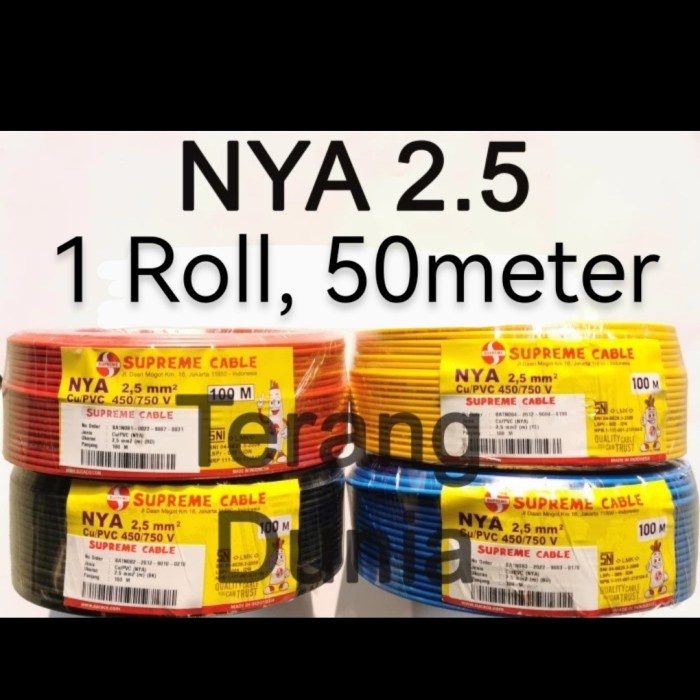 JT READY KABEL TUNGGAL SUPREME NYA 2.5MM KABEL NYA SUPREME 2.5MM KABEL NYA 2.5M