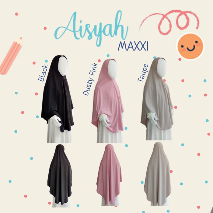 Hijab Anak Syari Khimar Jilbab Instant Jersey Preum Aisyah Maxxi