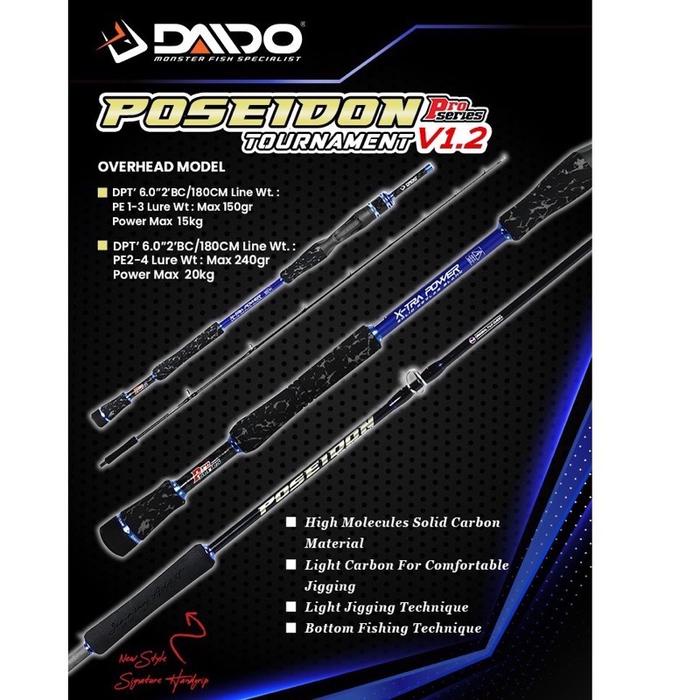 Viral Joran Daido Poseidon Pro Series Fuji Light Jigging Carbon Solid Tournament Cod