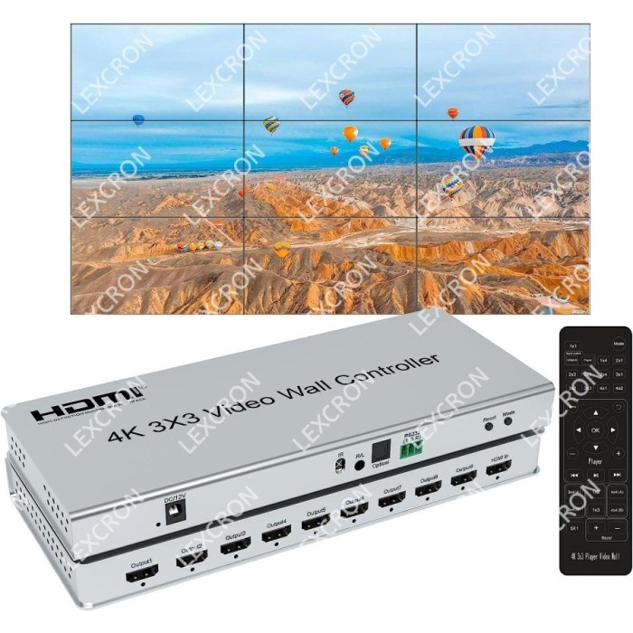 BISA GOSEND VIDEO WALL CONTROLLER 3X3 4K AUDIO OPTICAL LEXCRON - VIDEO WALL 3X3 BEST SELLER