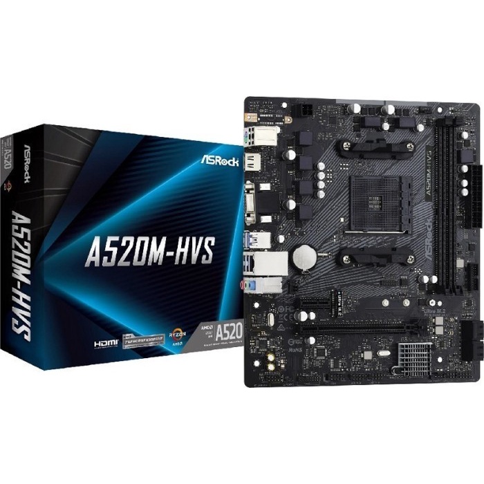 BISA GOSEND ASROCK A520M-HVS - AM4 DDR4 MICRO ATX ASROCK A520M HVS TERLARIS
