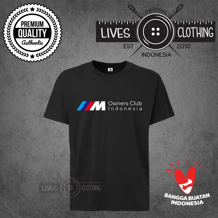 Kaos Baju custom komunitas mobil otomotif bmw owners club indonesia racing car katun combed