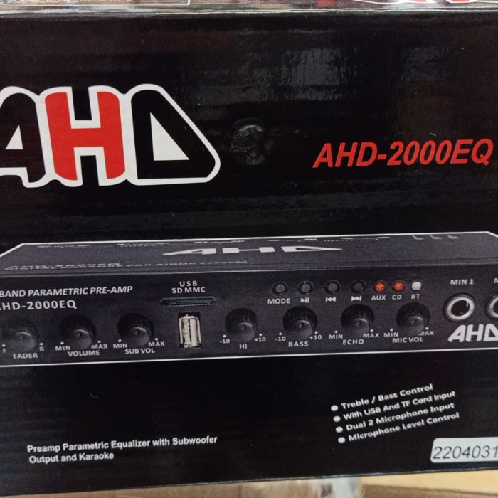 Parametrix EQUALIZER mobil AHD 2000EQ preamp usb bluetooth