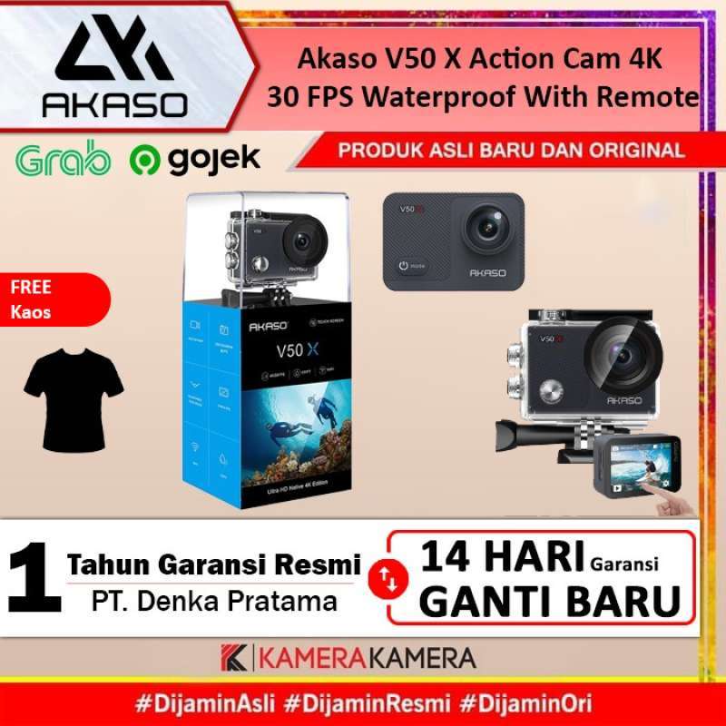 KameraKamera Akaso V50 X Action Cam 4K 30 FPS Waterproof With Remote *