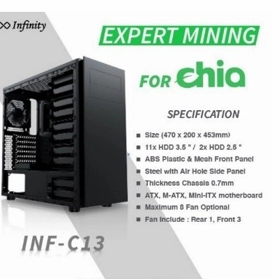 Casing PC Infinity C13 Full Tower Include 4 fan - Case server