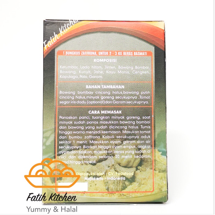 

Zaffron Bumbu Nasi Mandhi, Kabsah, Briyani & Kebuli 100 gr