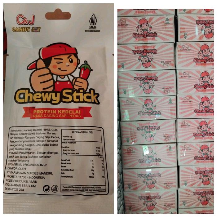

SNACK KEMBANG TAHU CHEWY STICK 1 box isi 20 bks BPOM Pedas Camilan