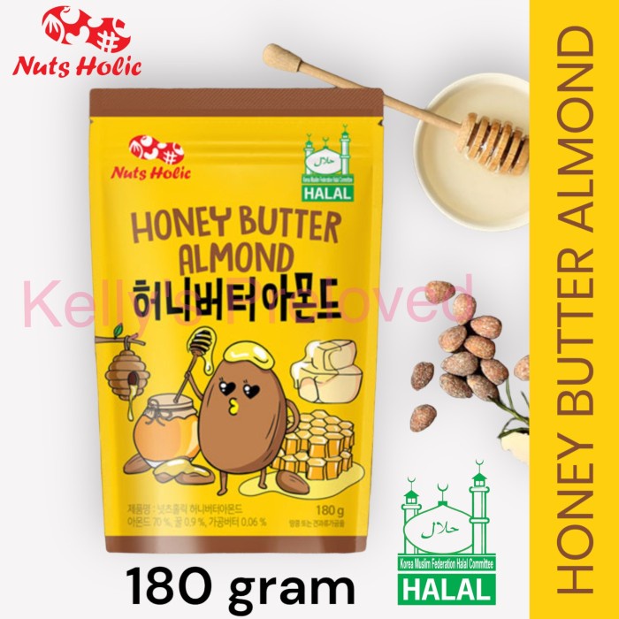 

NUTS HOLIC HONEY BUTTER ALMOND 180 GR KACANG ALMOND LAPIS MADU KOREA