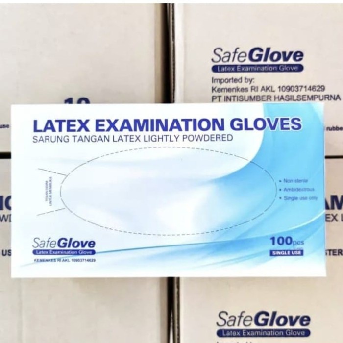 SARUNG TANGAN LATEX SAFEGLOVE / LATEX EXAMINATION/ SARUNG TANGAN MEDIS