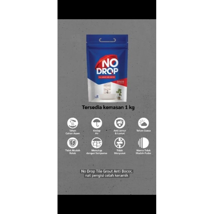 (BestSeller) SEMEN NAT KERAMIK KAMAR MANDI NO DROP 1KG BAK MANDI LANTAI GRANIT DAPUR KOLAM ANTI