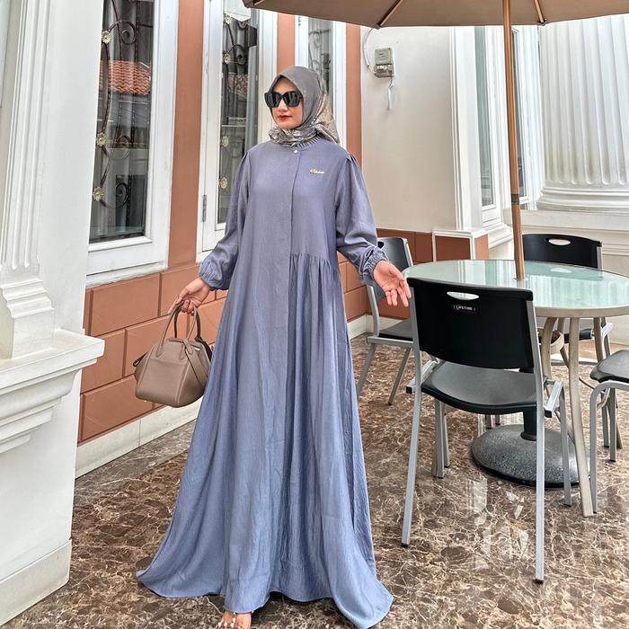 Naura Dress - Silk Sutra Simple Nyaman Wanita Muslim Formal Gamis