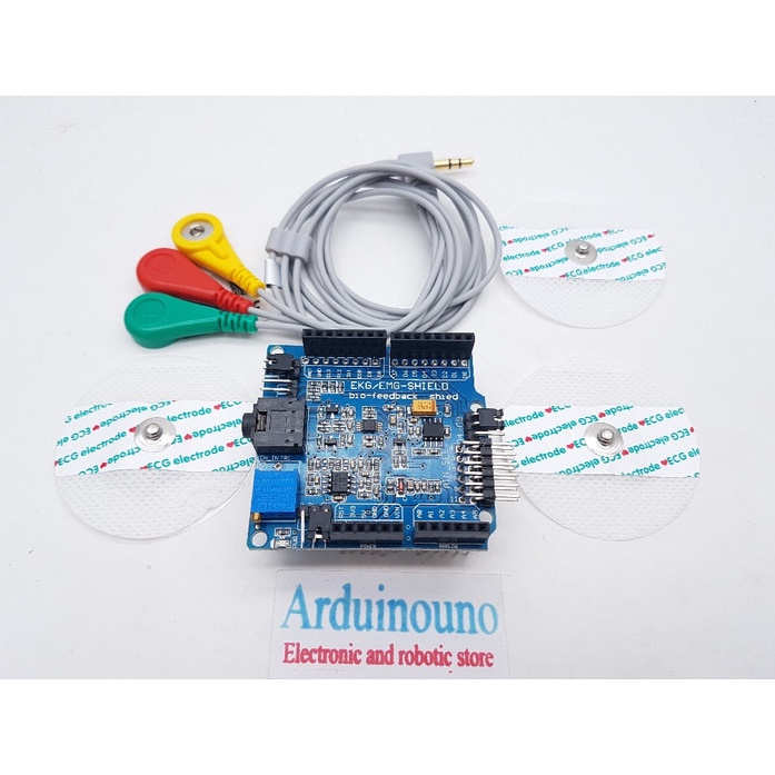 ECG / EKG / EMG Shield for Arduino with Cables and Electrodes sensor