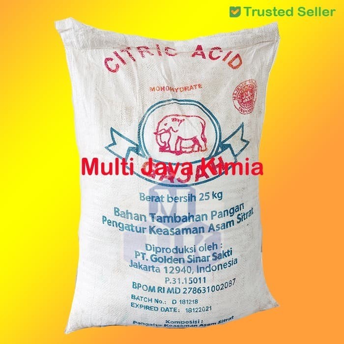 

SALE PROMO CITRIC ACID MONOHYDRATE / CITRUN CAP GAJAH 25KG READYY