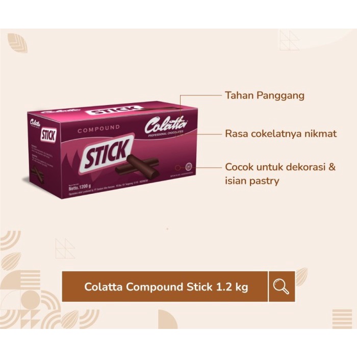 

DISKON COLATTA COMPOUND CHOCOLATE STICK / COKLAT BATANG STIK 1,2 KG READYY