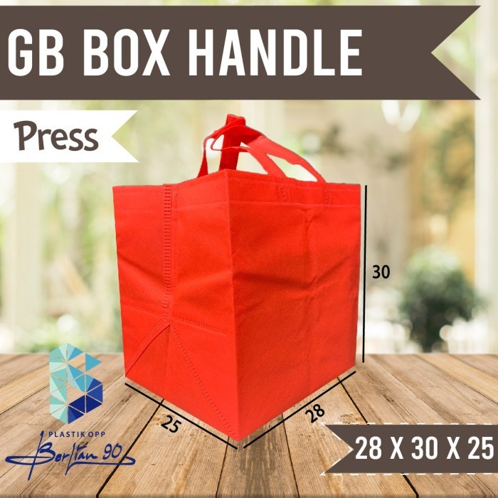 (BestSeller) Tas Spunbond Alas Kotak 28 x 30 x 25 Goodie Bag Box Press Tas Kain