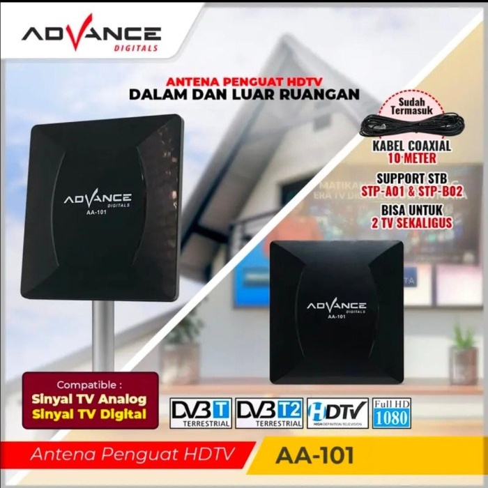 [GRATIS ONGKIR] Advance - Antena TV Indoor Outdoor TV Digital Analog Tabung Dan Led (AA-101)