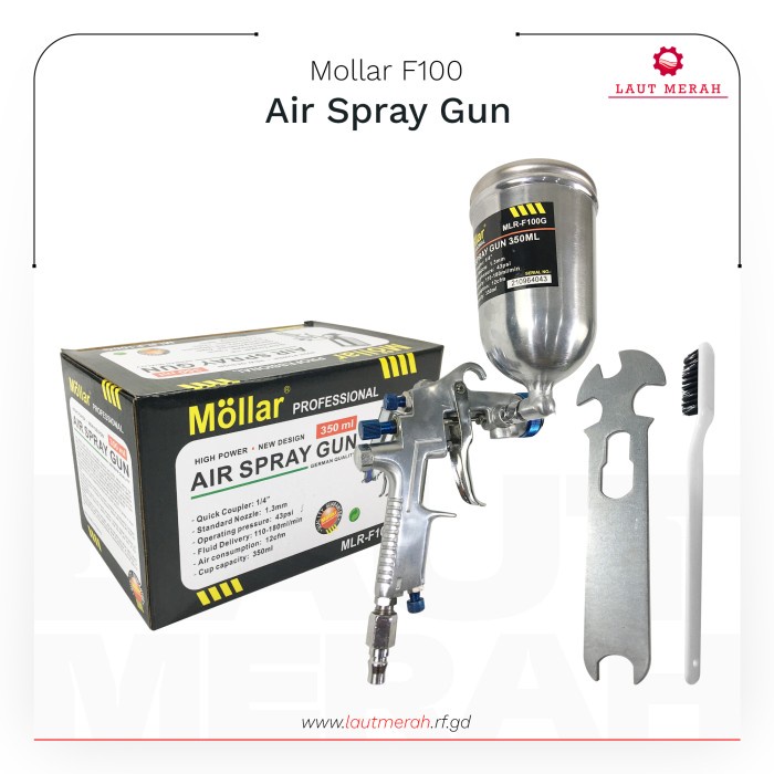 Mollar F100 Tabung Atas Spray Gun Spet Cat SparyGun cet 350ml