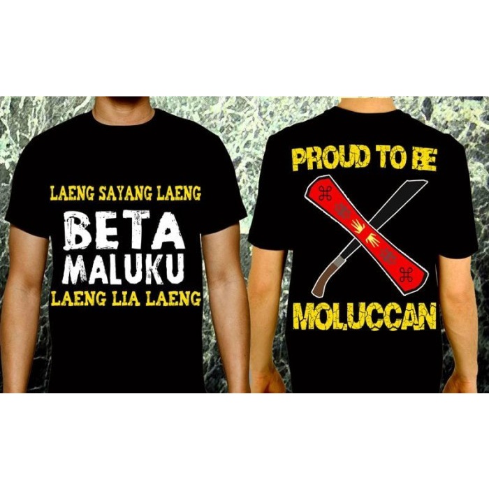 (BestSeller) Kaos Ambon / Kaos Maluku / Kaos Daerah / Beta Maluku HITAM