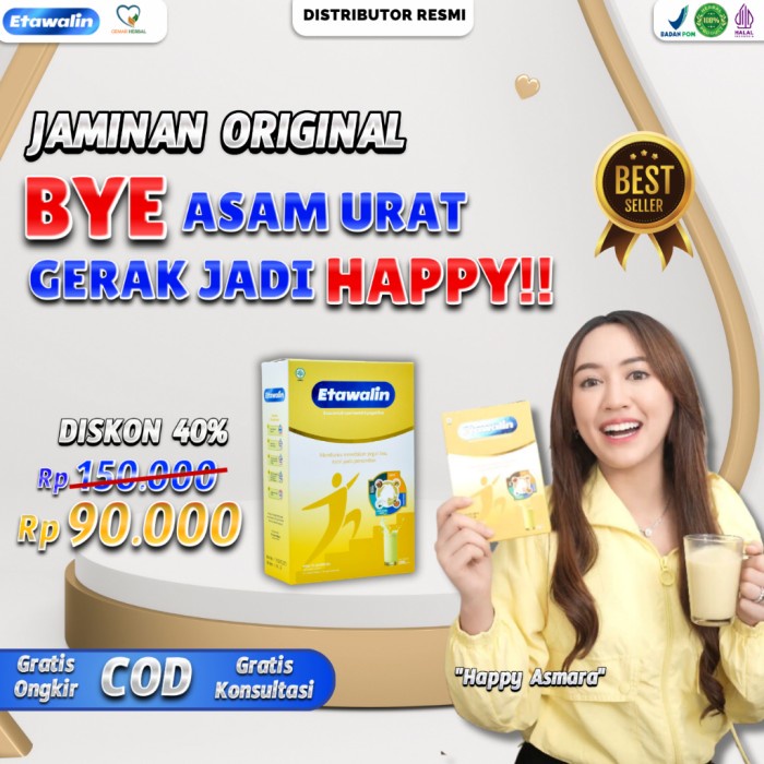 

(BestSeller) Etawalin Original Paket 1 Box - Susu Etawa Ampuh Atasi Asam Urat Herbal 200 gram Tanpa