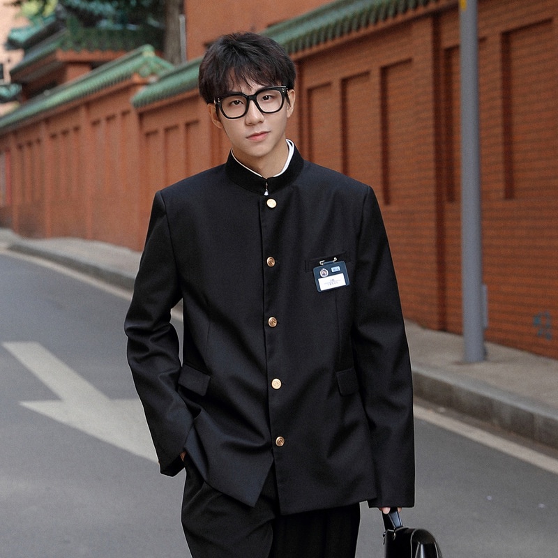 Fashion Dk Uniform Men Jacket Japanese Stand Collar Mao Suit Men Hot Blood College Uniform Solid