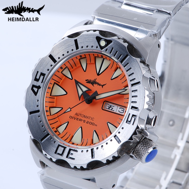 Heimdallr Sharkey Monster Diver Watch 20Bar Waterproof Sapphire Crystal C3 Luminous Nh36A Men'S