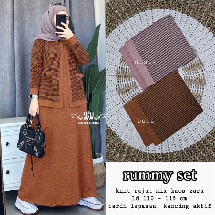 New Setelan Wanita Terbaru Modern Cantik Dress Set Outer Knit Zara Premium Ori Coksu Original