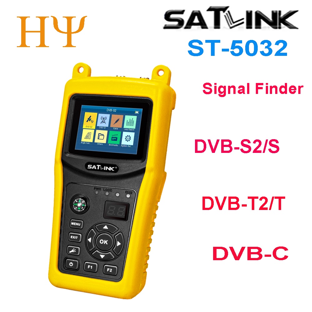 Satlink St-5032 Satellite Finder Meter Support Dvb-S2/S Dvb-T2/T Dvb-C Cable Signal Finder Better