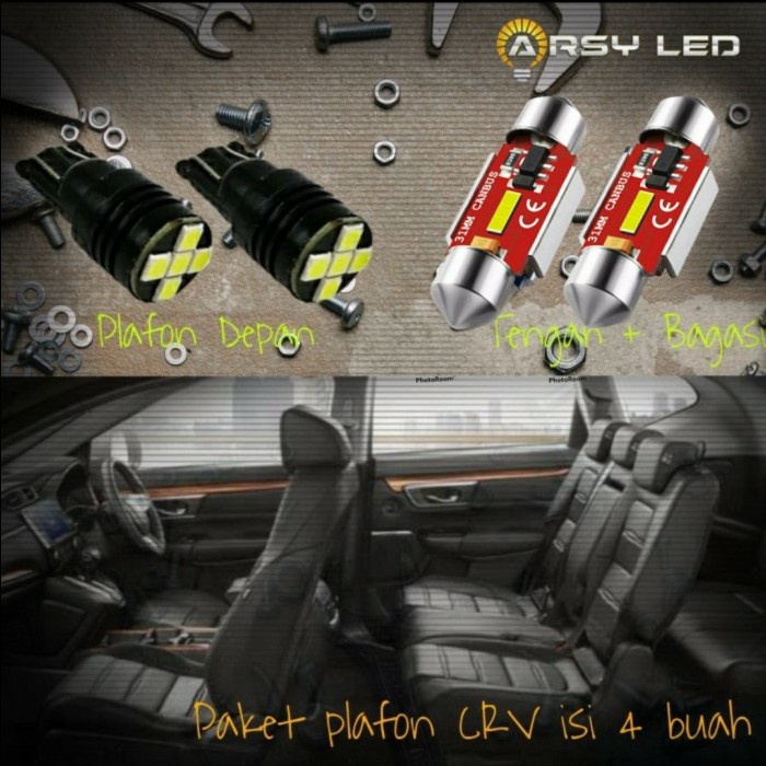 ARSY LED LAMPU Plafon Kabin Mobil CRV CR-V isi 4 Gen4 Super Terang