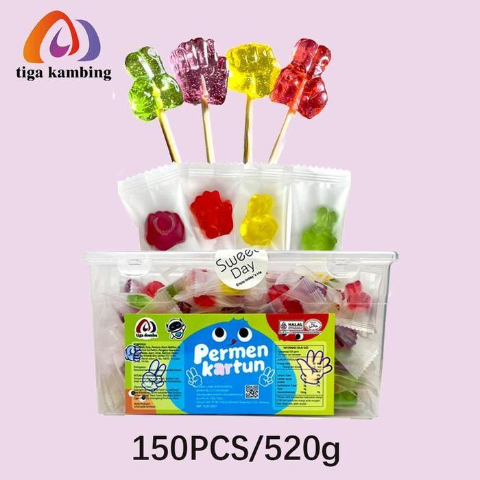 

150PCS/300PCS/450PCS Permen Lunak Bentuk Kartun Rasa Apel Stroberi Anggur Mangga Snack Viral Permen