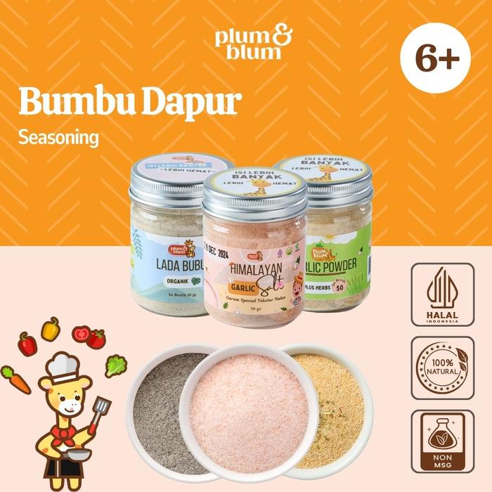 

Plum & Blum Lada Putih Himalayan Salt Garlic Powder Bumbu Dapur Mpasi- 50gr
