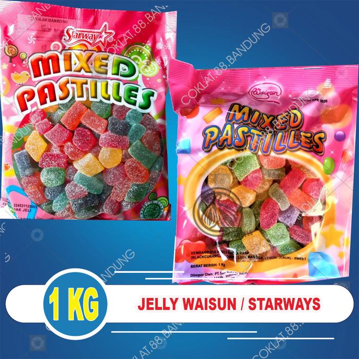 

Waisun Jelly 1 Kg Mixed Pastilles Snacks IMPORT, Permen Jeli YUPI Starways Candy 1Kg Halal Rasa Buah