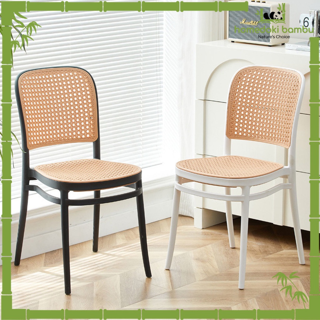 Baru Homedoki Bambu - Kursi Makan/Kursi Cafe/Kursi Rotan/Kursi Plastik/Kursi Teras/Kursi Aesthetic