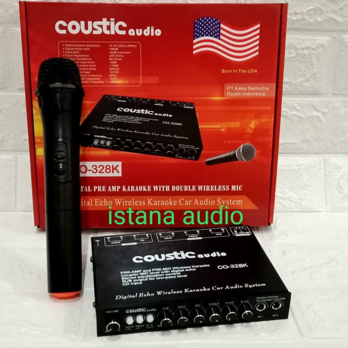 PREMIUM Parametrik Pre Amp Coustic audio CO-328K karaoke wireless mic 328K