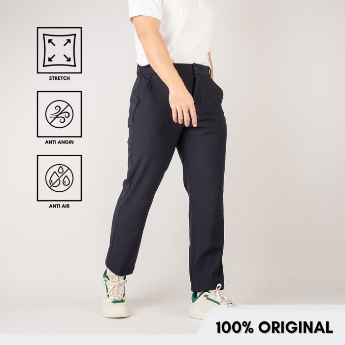 Celana panjang pria celana golf celana anti air anti angin Wolsey navy