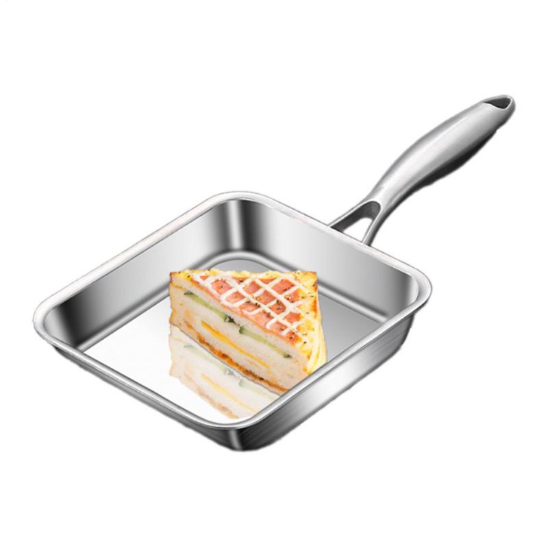 Non Stick Frying Pans 3 Ply Stainless Steel Square Cooking Pan Nonstick Frying Pan Deep Small Iron