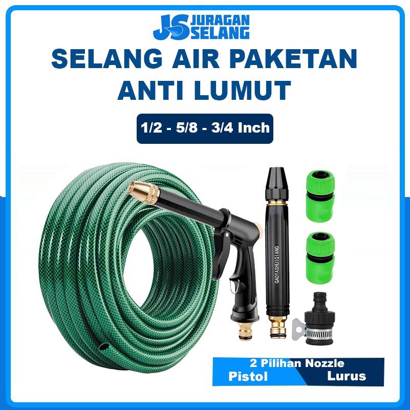 JURAGAN Selang Air Cuci Motor 30 Meter Sepaket Selang Air Cuci Motor Cuci Mobil Siram Taman Selang