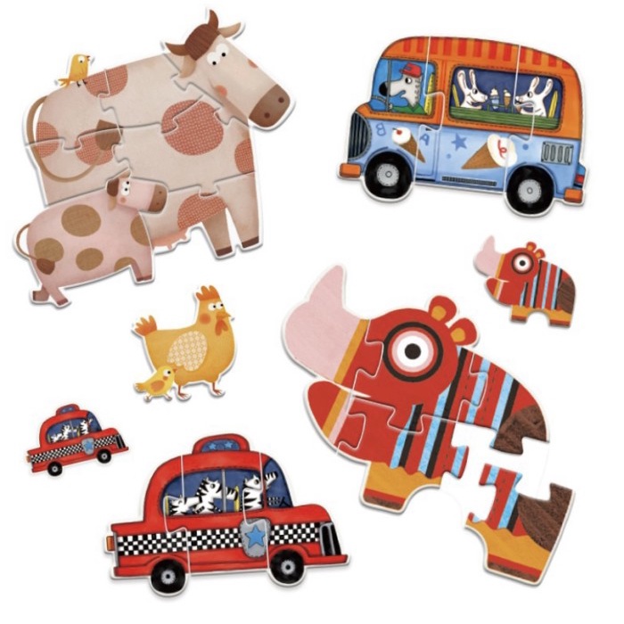 Mideer My First Puzzle 2+ Dinosaur Vehicles Mom Baby Asli 100%