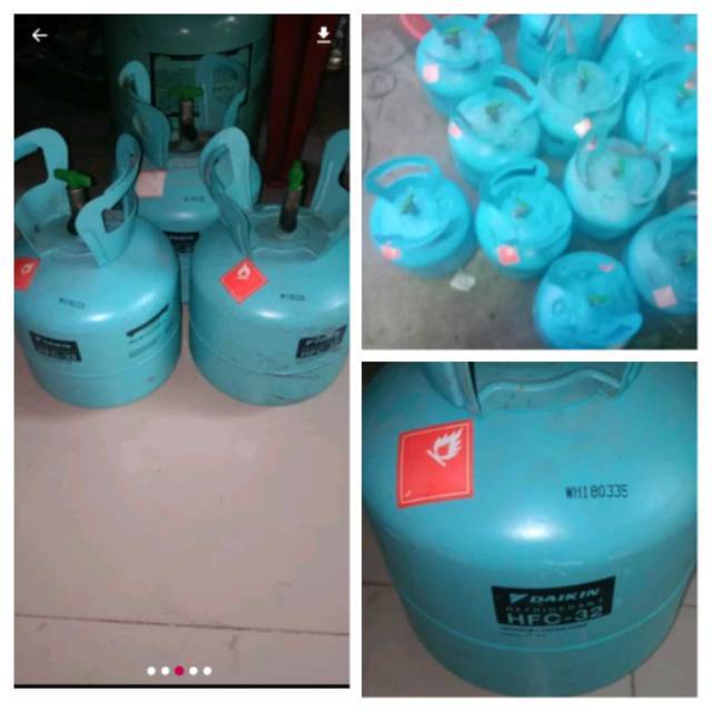 tabung bekas daikin isi r32 1kg atau 2 kg atau isi r410 1kg tabung kecil dsp AY0