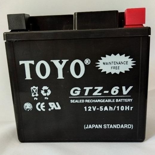 Toyo Gtz6v 12V-5Ah Aki Motor Vario 125 Aki Kering